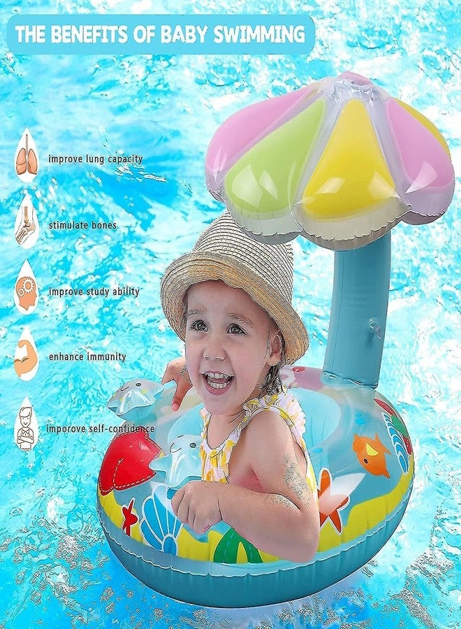 Roxbury Umbrella Ring Inflatable Baby Water Float PVC Ring Pool Toy Toddler Swimming Ring for Swimming Beach Travel Pool Picnic Etc - Image 2